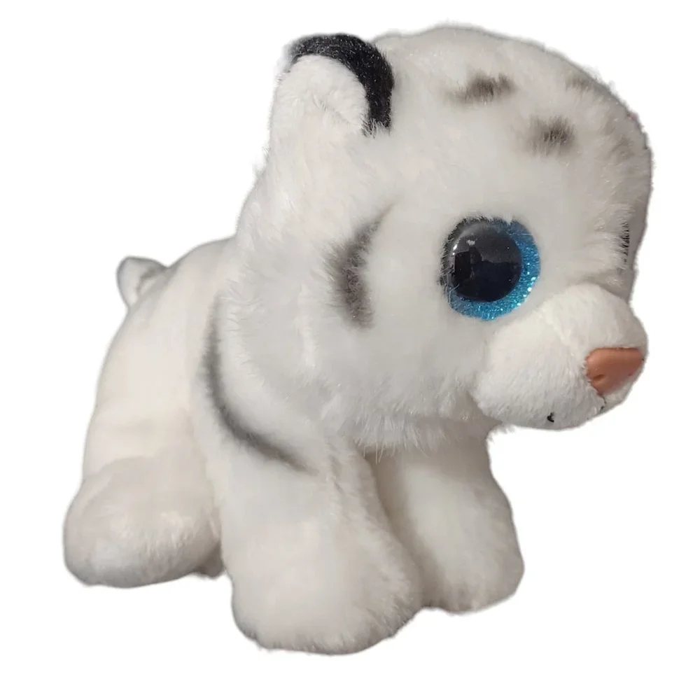Ty Tundra White‎ Tiger Glitter Eyes Beanie Baby VelveTy Stuffed Animal Plush 6